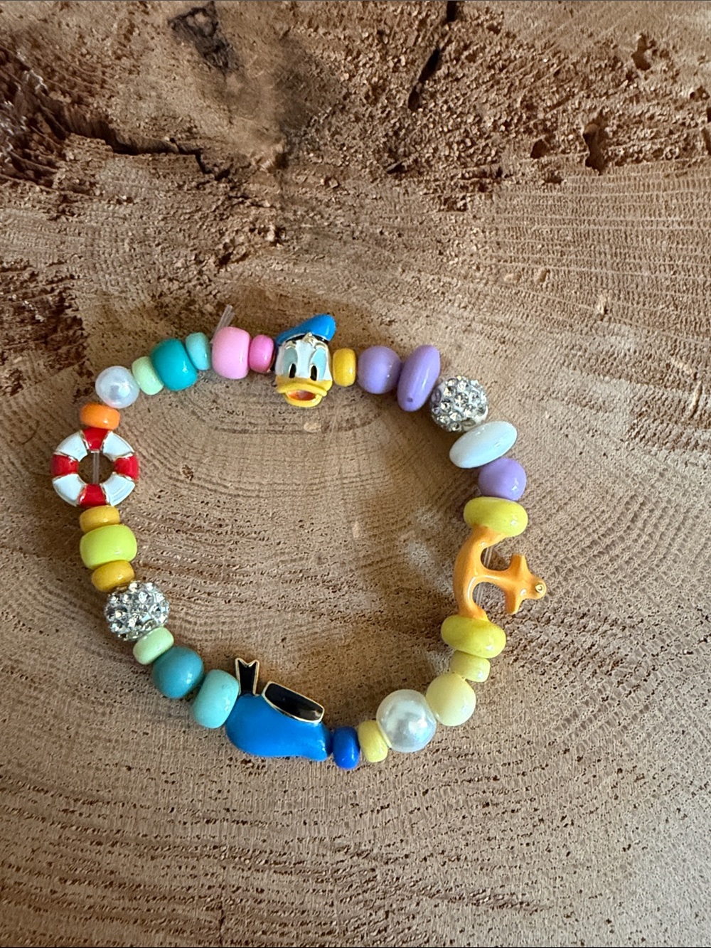BaubleBar Pastel Multicolor Charm Beaded Bracelet (Disney 🚢)